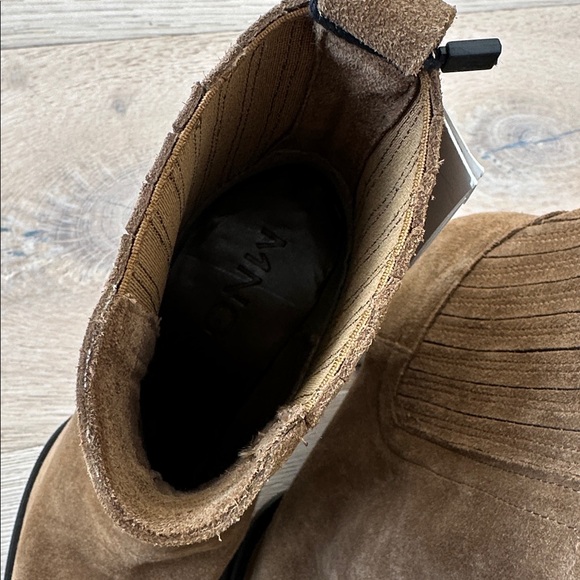 100% leather mango Brown tan Suede leather Ankle Boots Sz 37 / 7 women’s - Picture 15 of 15